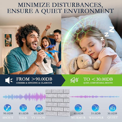 12Pack Acoustic Wall Panels, High Density Decorative Acoustic Foam Sound - Image 4