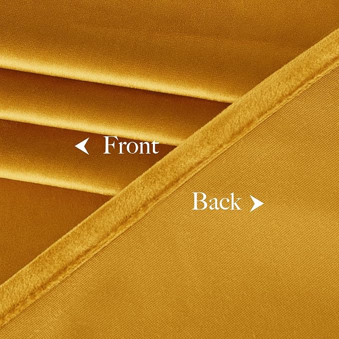 NICETOWN Warm Gold Velvet Curtains 84 inches Long, Room Darkening Drapes - Image 8