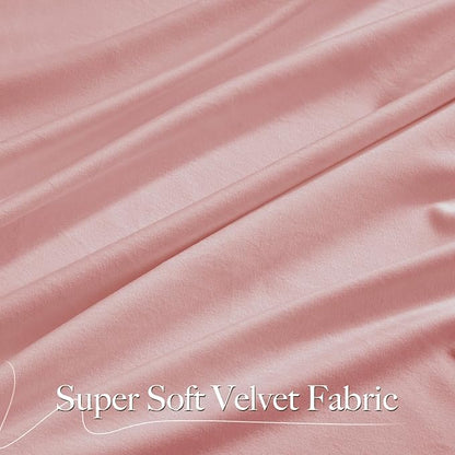 NICETOWN Pink Velvet Curtains 84 inch Long 2 Panels - Image 3