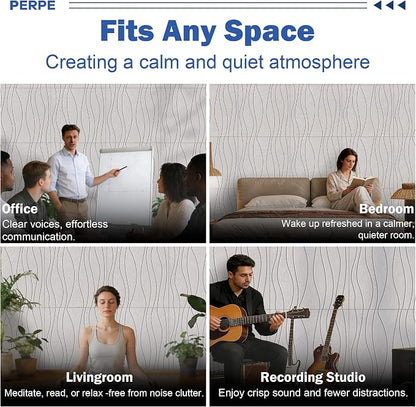 6 PCS Acoustic Panels, 23.6x23.6'' Self-Adhesive Soundproof Wall Panels - Image 8
