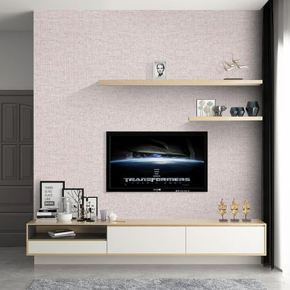 Beige Grasscloth Peel and Stick Wallpaper, Modern Textured Wallpaper 15.75inch - Image 5