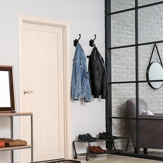Zonon 2 Pcs Black Wall Hooks Set Vintage Coat & Towel Hooks - Image 5