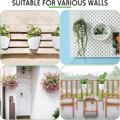 Yungyan 10 Sets 5" Self Watering Hanging Planter White Lazy Flower Pots Plastic - Image 6