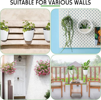 Yungyan 20 Sets 5" Self Watering Hanging Planter White Lazy Flower Pots Plastic - Image 6