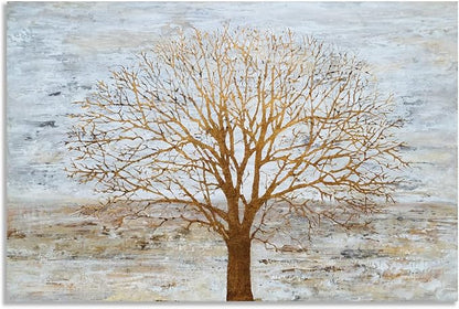 Yihui Arts Hand Painted Abstract Tree Painting - Image 3