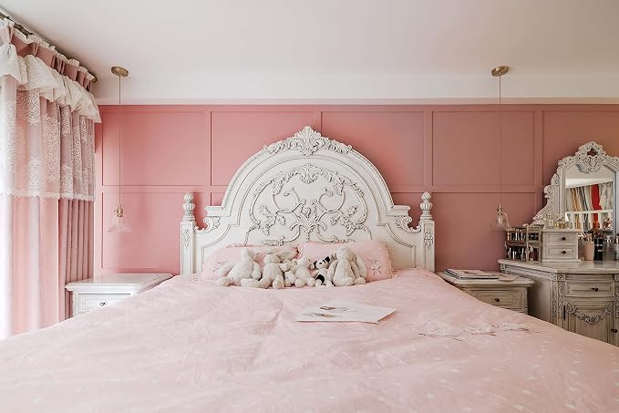 Dimoon 78.7''x17.7'' Pink Peel and Stick Wallpaper Contact Paper Modern Self - Image 3