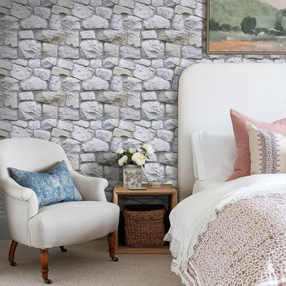 3D Faux Stone Wall Panels Peel and Stick Whitewash, Stone-Look Textured Wall - Image 7