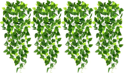 CEWOR 4pcs Artificial Hanging Plants 2.9ft Fake Ivy Vine Fake Ivy Leaves by CEWOR
