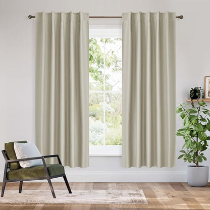 RYB HOME Bedroom Blackout Curtains 72 inches Long, 100% Blackout Thermal by RYBHOME
