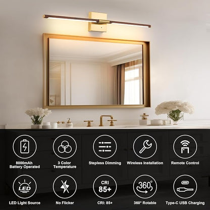 Morauroral Walnut Battery Operated Wall Sconce - Image 3