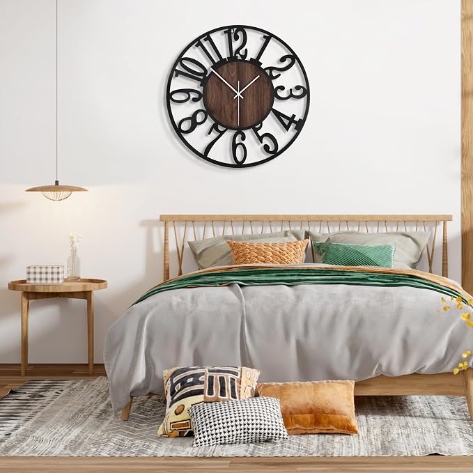 Large Wall Clock for Living Room Decor, 16 Inch Non Ticking Silent, Battery - Image 9