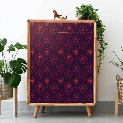 FLFK Gothic Wallpaper Peel and Stick Dark Red Wallpaper 16" x 256" Vinyl - Image 4