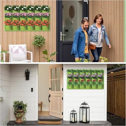 LITLANDSTAR 18 Pockets Hanging Grow Bags, 2 Pack Horizontal Wall Planter Plant - Image 6