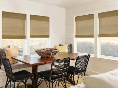 LazBlinds No Tools No Drill Cordless Bamboo Roman Shades, Custom Light - Image 4