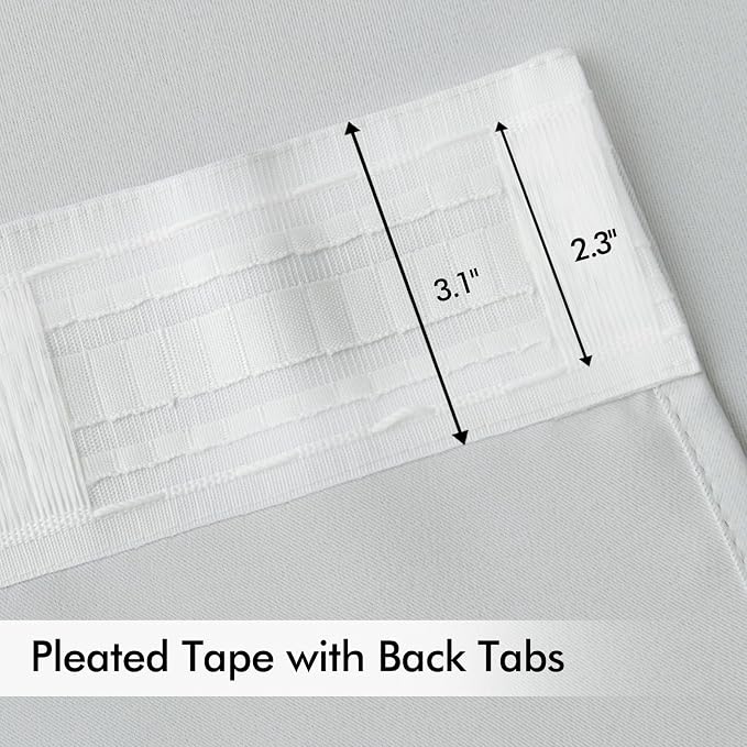 MIULEE Back Tab Light Blocking Curtains 102 Inch Long 2 Panels Set - Image 4