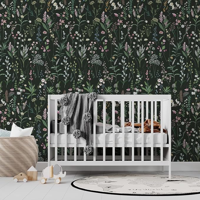 JiffDiff Floral Wallpaper Peel and Stick Farm Floral 1181" x 17.32" Wildwood - Image 3
