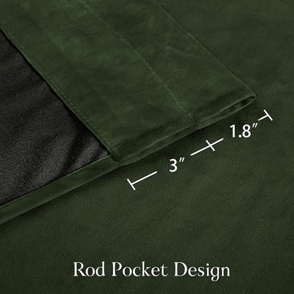 NICETOWN Olive Green 90 inch Long Velvet Curtains - Image 6
