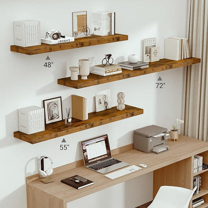Vivelove 12 Inch Deep Floating Shelves 72 inch Long, 72 x 12 Wide Wall Shelves - Image 6