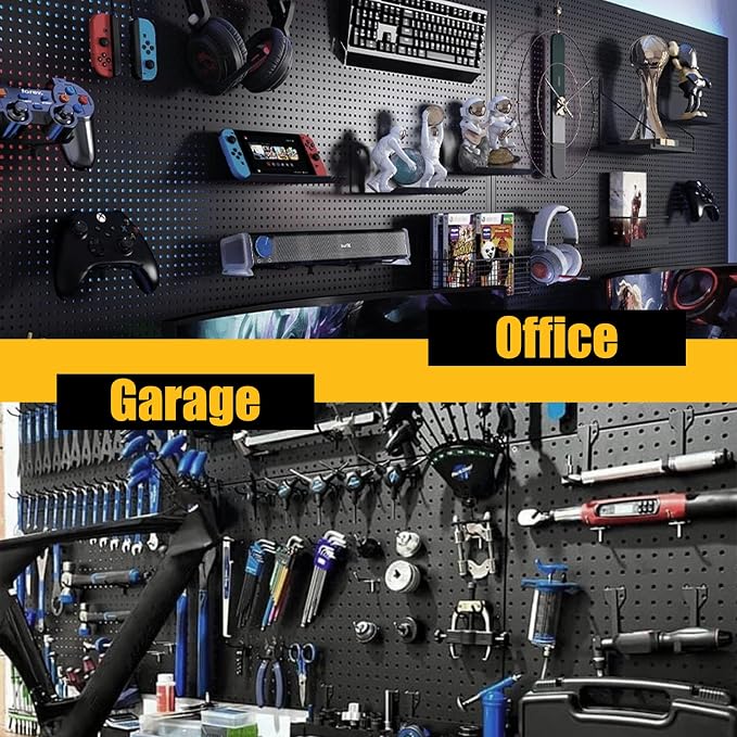 Spampur Peg Board, 8 Pack Metal Pegboard Panels Black Pegboards Wall Organizer - Image 7