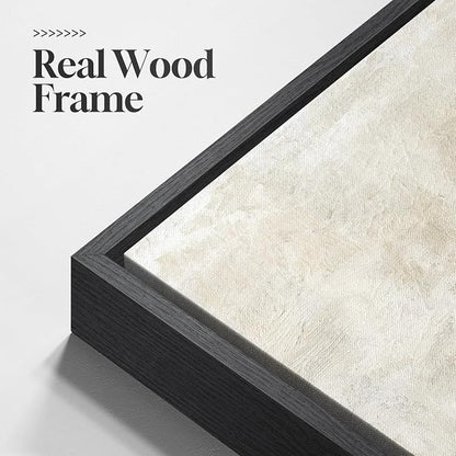 Framed Neutral Abstract Wall Art, Modern Beige and Cream Canvas Prints Artwork - Image 5