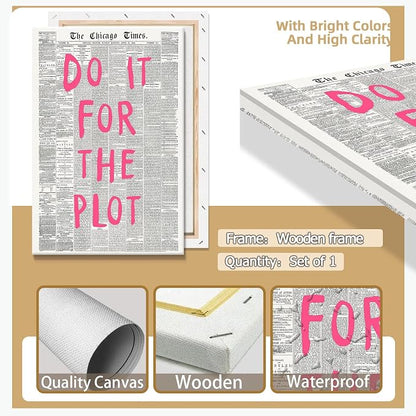 Liyark Retro Black And White Chicago Newspaper Poster Pink Trendy Preppy - Image 2