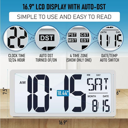 TXL 18.44" Large Digital Wall Clock - Image 3