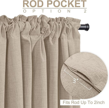 100% Blackout Shield Linen Blackout Curtains - Image 4