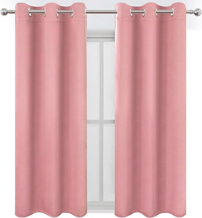 LEMOMO Pink Blackout Curtains 40 x 63 Inch Length/Set of 2 Curtain - Image 3