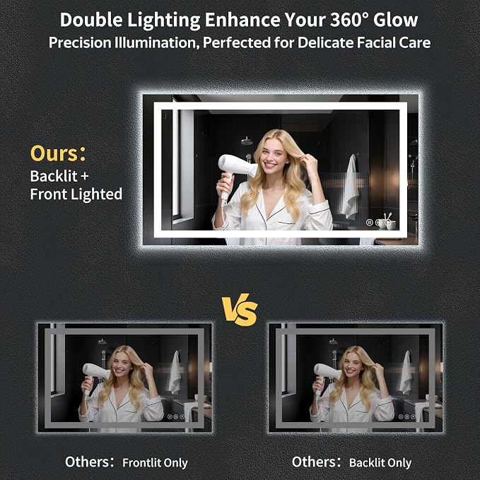 55"x30" LED Bathroom Mirror - Image 3
