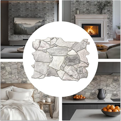 CONCORD WALLCOVERINGS 3D Faux Stone Wall Panels, Lightweight 17.5" x 23.75" PVC by ConcordWallcoverings