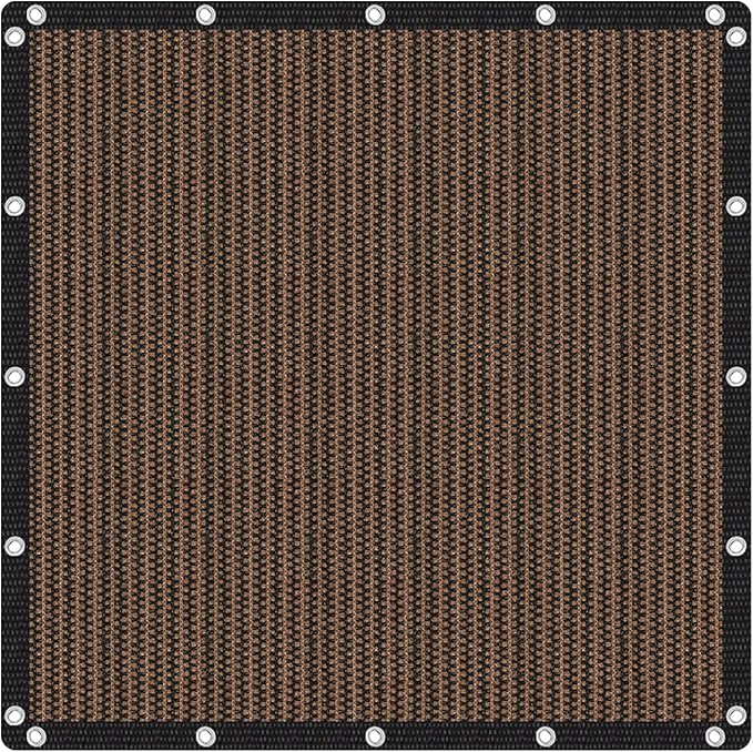 VICLLAX Shade Fabric Sun Shade Cloth with Every 2 FT Grommets for Patio Garden Pergola Cover Canopy 6x20 FT, Mocha