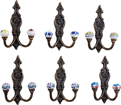 Indian Shelf 44Lb. Pack of 6 Heavy Duty Double Prong White Decorative Coat by IndianShelf