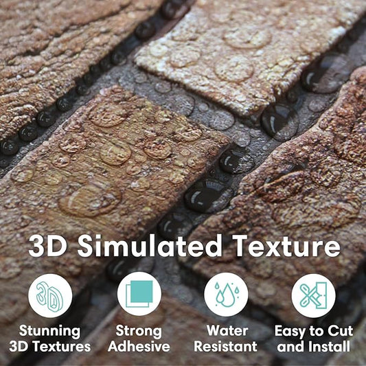 Commomy 3D Peel and Stick Brick, Ultralight Thin PVC Faux Brick Wall Panels - Image 2