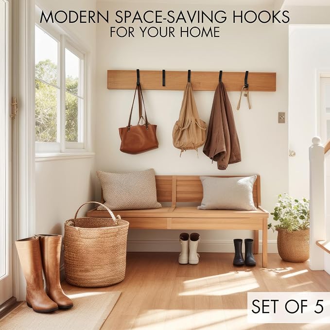Decorative Coat Hooks For Wall Mount Set of 5 - Image 2