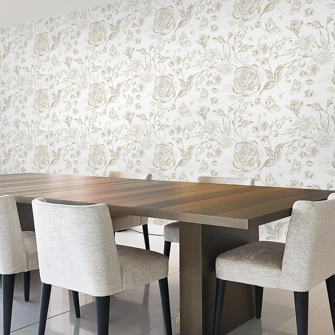 Yasinet Peel and Stick Wallpaper Boho Floral Wallpaper Vintage Floral Contact - Image 9