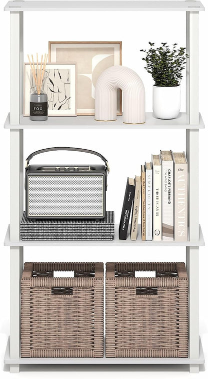 Furinno Turn-S-Tube Storage Shelves, 4-Tier Book Shelf, Corner Shelf, Toolless - Image 5