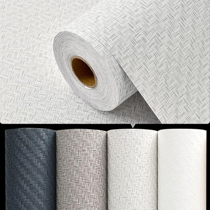 Haimin Fabric Wallpaper Textured Contact Paper Grasscloth Wallpaper Peel and - Image 5