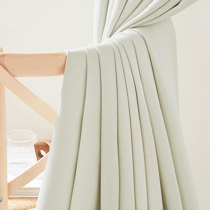NICETOWN Thick Faux Linen Bedroom Curtains 108 inches Long, Room Darkening Dual - Image 6