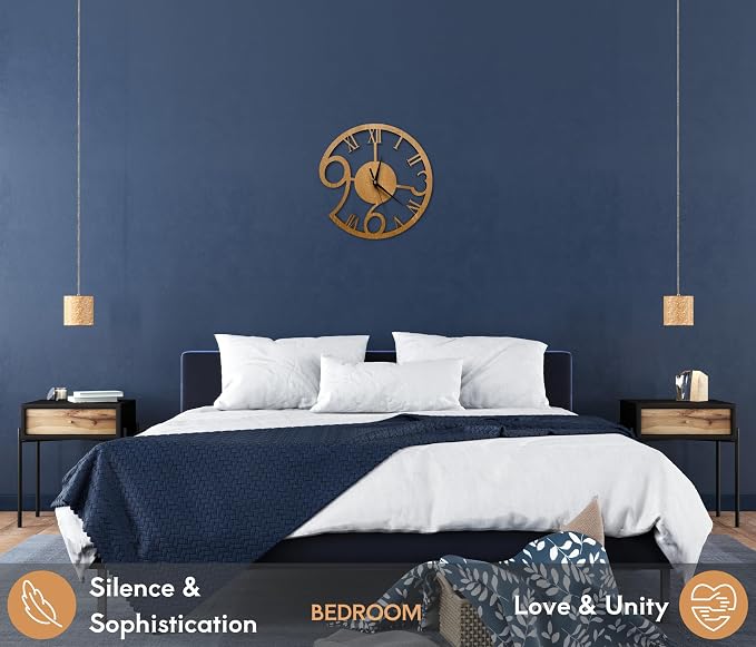 Rizalit Wood Wall Clock Artistic Modern Classic Style Unique Design 11.5 Inch - Image 4