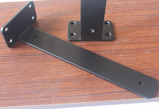 4 Pack - 11 inch Black Hidden L Shelf Bracket Iron Floating Shelf Brackets - Image 6