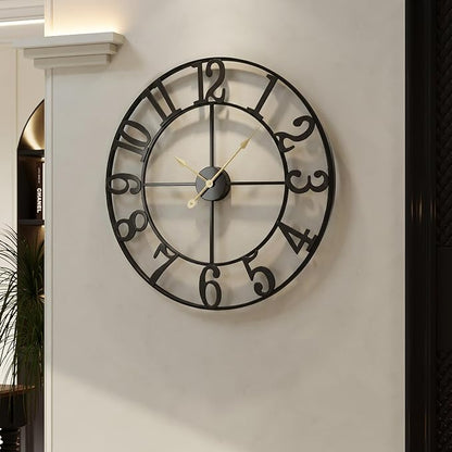 Cuspin Large Wall Clock, 24 Inch Black Clocks by Cuspin