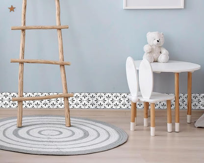 FLFK Wallpaper Border Black and White Patterns Peel and Stick Wall Border Self - Image 6