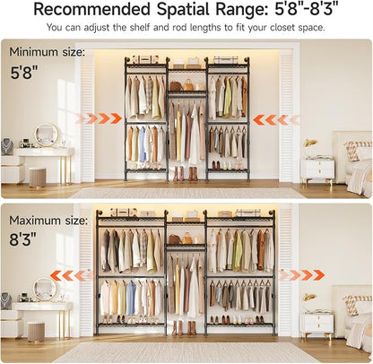 ONBRILL H3 Plus Expandable Wall Mounted Closet System, 5.7FT-8.2FT Closet - Image 3