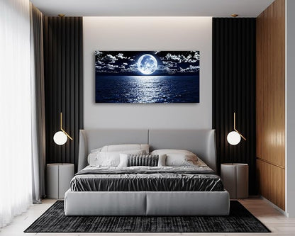 Cao Gen Decor Art S06975 Wall Art Canvas Prints Moon Sea Ocean Landscape 1 - Image 4