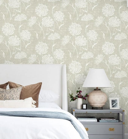 Safiyya Peel and Stick Wallpaper Floral Contact Paper Grasscloth Wall Paper - Image 3