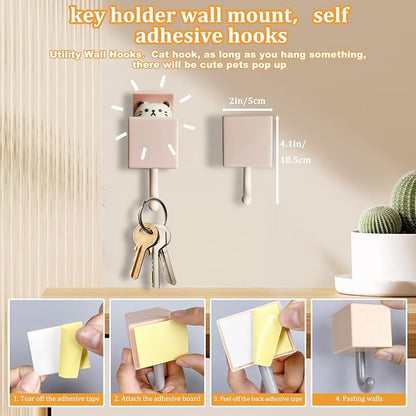 6Pcs Cute Creative Cat Coat Hook - Image 5