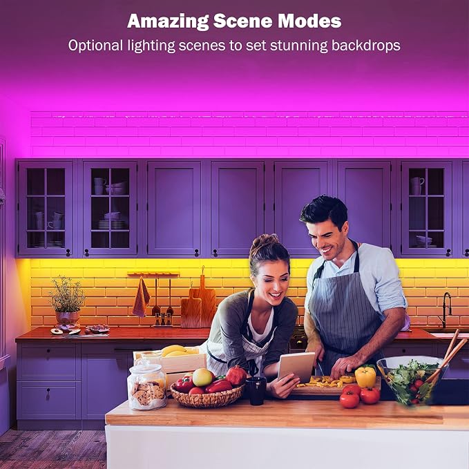 Leeleberd Led Lights for Bedroom 100 ft Music Sync Color Changing RGB Led Strip - Image 6