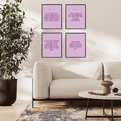 Locomiss Purple Christian Wall Art Decor Posters, Modern Bible Verse Prints - Image 3