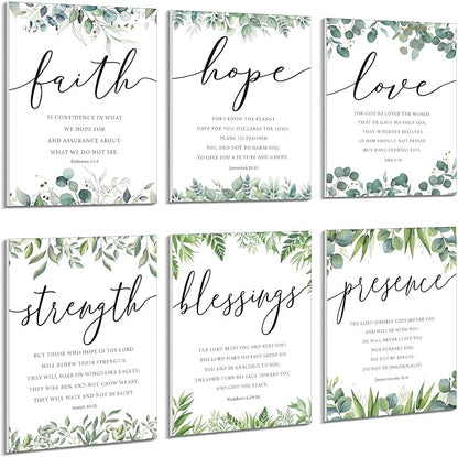 Sacubee 6 Pack Acoustic Christian Art Panels 12" x 16" Faith Hope Love by Sacubee