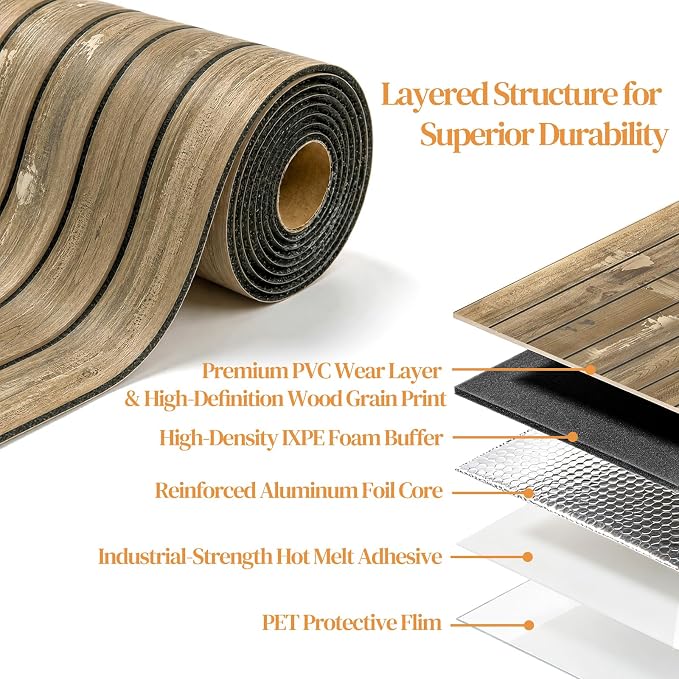 VEELIKE Weathered Wood Slat Wall Panels Peel and Stick Reclaimed Wood Grain - Image 8